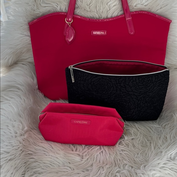 Lancôme BUNDLE! Reversible Pink Tote bag, 2 Cosmetic Bags ALL Brand New - Picture 10 of 16